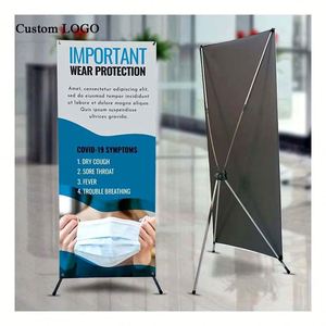 OEM Custom X-Frame Polyester and Aluminium Photo <b>Banner</b> Stands with Pop-Up Tripod for Promotional Events - Product Image 1