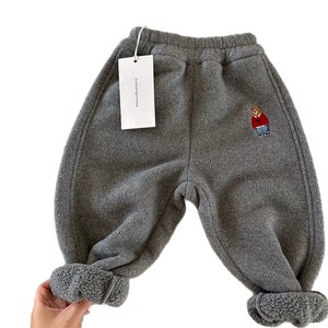 Children's Fleece Lined Pants Gray Off White Navy Blue Warm Cotton Knitted Boys Winter Casual Sport Pants - Product Image 5