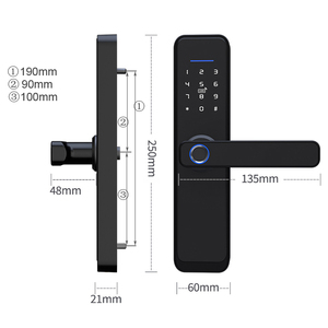 Szmyq X3 cộng với thông minh khóa cửa trước an ninh với Alexa <span class=keywords><strong>Google</strong></span> trợ lý ZigBee kỹ thuật số lực lượng phá vỡ hijack báo động trong Tây Ban Nha - Product Image 5