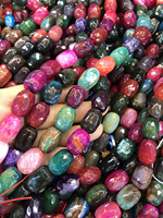 Vente chaude Perles de tambour Perles d'agate à facettes en gros Perles de pierres précieuses pour la fabrication de bijoux