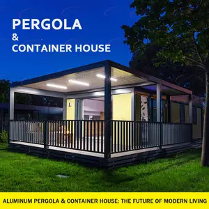Garten Pavillon Metall Gewächs häuser manuelle motorisierte Jalousie Pergolen mit elektrischem Lamellen dach