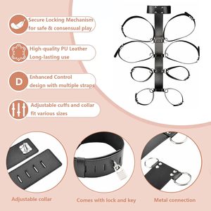 Posteriore manette Bondage Set con colletto 1 lucchetto <span class=keywords><strong>e</strong></span> 2 chiavi Set di trattenimento per coppie, SM BDSM giocattoli sessuali per donne uomini <span class=keywords><strong>amore</strong></span> estremo - Product Image 3