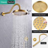 Ensembles de robinets de douche en or brossé Système de douche de pluie antique complet dans la vanne murale en laiton avec kit de garniture pour salle de bain