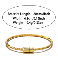 Bracelet à vis en acier inoxydable de 8 pouces pour femmes, fermoir à vis, bracelet de mode plaqué or coloré, sans décoloration, en stock