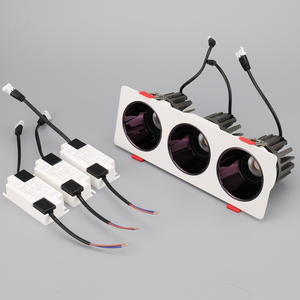 Plafonnier encastré carré moderne en aluminium à double tête <span class=keywords><strong>rectangulaire</strong></span> LED COB 20W*2, réglable, grille lumineuse, hôtel, dimmable - Product Image 3