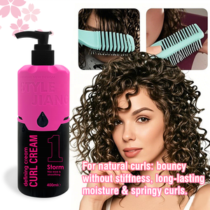 Crème définissante pour boucles naturelles, boucles rebondissantes sans rigidité, hydratation longue durée, boucles souples - Product Image 1