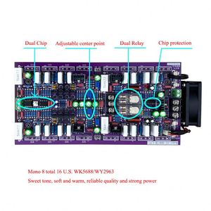 Mạch khuếch đại công suất A1-468 960W*2 4ohm WK5688 WY2963 HiFi âm thanh cao cấp, mạch khuếch đại công suất cao Class <span class=keywords><strong>AB</strong></span> 16 bóng đèn công suất - Product Image 4