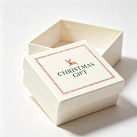 Boîte cadeau de luxe personnalisable pour Noël, boîte rigide avec couvercle et base, boîte en carton avec étagère pour les fêtes, boîtes cadeau de luxe