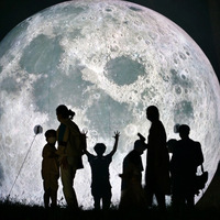 Lune gonflable géante publicitaire avec éclairage LED pour la décoration, planètes gonflables