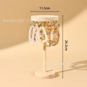 Expositor de Joyería de Madera Sólida para Escritorio, Organizador de Collares y Pulseras con Ganchos - Product Image 4
