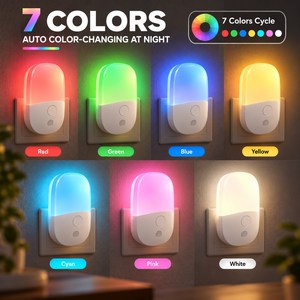 Veilleuse à brancher très vendue avec capteur de lumière, lampe LED colorée 0,5W pour chambre, couloir, salle de bain - Product Image 6
