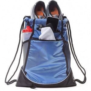 Sac à dos de sport BSCI pour équipement de gym, avec cordon de serrage, compartiment pour ballon et chaussures - Product Image 6