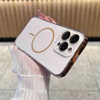 Coque magnétique fine mate électroplaquée avec protection intégrale de l'objectif pour iPhone 17 16 15