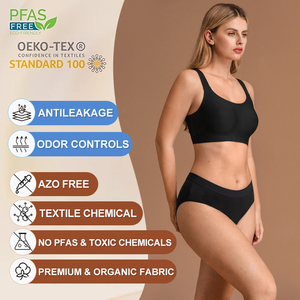 Logo personnalisé 4 Couches Super Absorbant Sous-Vêtements Menstruels Culotte Menstruelle Femmes <span class=keywords><strong>Cycle</strong></span> Flux Lourd Anti-Fuite Culotte Période - Product Image 4