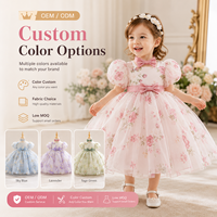 Robe de fête d'été pour enfants ODM Nouvelle mode Robe blanche à nœud volumineux Motif uni Col rond pour baptême 6-24 mois 3 pièces