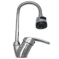 Robinet de cuisine galvanisé à poignée unique de style italien, à monter sur plan / Robinet de cuisine à commande par clé