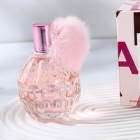 Parfum en flacon pompon rose 30 ml, parfum léger longue durée, senteur florale douce, eau de parfum pour femmes