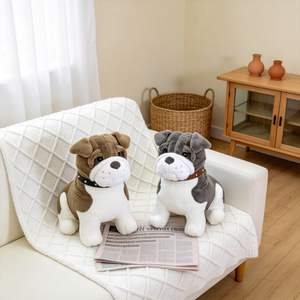 Juguete de Peluche de Perro Realista y Adorable, Suave y Esponjoso, Muñeco de Peluche de <span class=keywords><strong>Shar</strong></span> <span class=keywords><strong>Pei</strong></span> Sentado, Decoración para Habitación, Regalos de Cumpleaños, Venta al por Mayor y al Detal - Product Image 3
