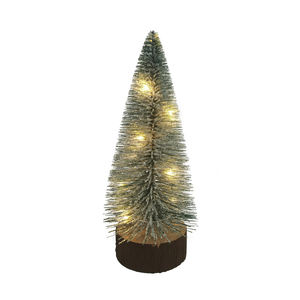 Xams Gift Artificial Green Mini <b>Bottle</b> <b>Brush</b> Christmas <b>Tree</b> with LED Snowflake Decor -Lit -Easy Setup for Home Office Party - Product Image 1