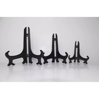 Plaque pliante en plastique de 7.5 à 24.5cm de hauteur Support d'affichage de plaque acrylique chevalet support de plaque décorative en couleur claire et noire