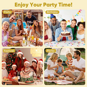 Ensemble de vaisselle jetable durable en PET écologique de 700 pièces, kit de vaisselle, assiettes, tasses, couverts, serviettes, pour mariage, fête, anniversaire - Product Image 5