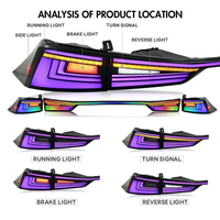 Feu arrière LED RGB fumé avec clignotant séquentiel, boîtier étanche IP68, lampe arrière de remplacement pour Lexus IS250 2013 à 2020