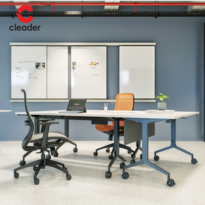 Foldable Training <strong>Desk</strong> Modern Office Furniture Conference Table Meeting Room Office <strong>Desk</strong> for <strong>Space</strong> <strong>Saving</strong> School Office Computer - Product Image 1