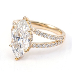 <b>Custom</b> <b>Rings</b> Fashion Jewelry <b>Rings</b> Women Solid Gold Moissanite 14k Gold Moissanite <b>Ring</b> Marquise Cut Jewelry for Women Gift - Product Image 3