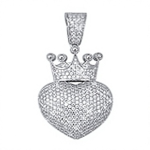 Colgante de Corazón con Incrustaciones de Moissanita VVS, Joyería de Lujo con Corazón Realista - Product Image 1
