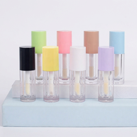 Tubes de gloss ABS en stock avec bouchon à vis, revêtement brillant rose 6ml, logo personnalisé, emballage cosmétique, outils de maquillage