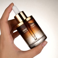 Flacons compte-gouttes de luxe de haute qualité 1oz 30ml 50ml en verre ambré dégradé pour parfum, huile et sérum avec compte-gouttes en aluminium doré