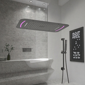 Grifos de Lujo para Sistema de Ducha LED, Mezclador de Ducha con Cascada de Lluvia y Burbujas, Gran Caudal de Agua, Termostático, de Latón - Product Image 2