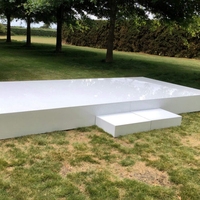Scène de mariage portable en acrylique blanche de 1,22 x 1,22 m, à montage rapide, pour salle de banquet, location
