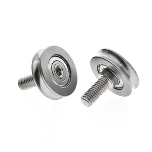 Thép không gỉ mang hình chữ U ròng rọc Con lăn chống gỉ con lăn với ốc vít dây dây trên đường ròng rọc hướng dẫn bánh xe - Product Image 3