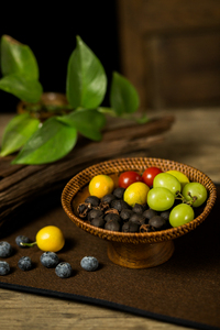 Plateau à fruits haut en bambou, plateau à thé en noyer de style japonais, panier à fruits tressé à la main, plateau de collations pour le thé de Bouddha - Product Image 3