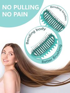 Cepillo de Pelo Personalizado de Fábrica OEM, de PP, Nylon y Paja de Trigo, para Peinar, Dar Volumen, para Cabello Ondulado y Rizado, Reutilizable, para Uso Doméstico, para Mujeres - Product Image 3