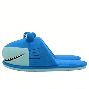 Pantuflas de tiburón personalizadas para niños, pantuflas de tiburón azul para casa, pantuflas de tiburón de peluche, zapatos de interior con diseño de animales para niños - Product Image 2