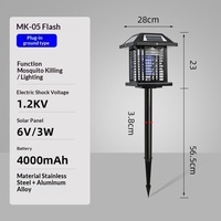 Solar MK05 Muggenlamp met lichtgolfval & elektrische schok voor buitengebruik in de tuin