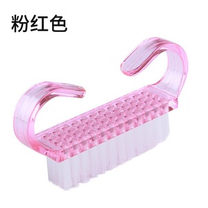 Pink Nail <b>Brush</b> With Soft Bristles For Nail Art And Dust <b>Cleaning</b> Plastic Handle Flat Hair Shape - Product Image 1