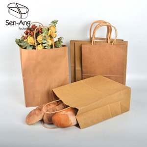 Bolsa de Papel Kraft Blanca y Marrón Personalizada con su Propio Logotipo, para Regalos, Manualidades y Compras, con Asas, SenAng07 - Product Image 1