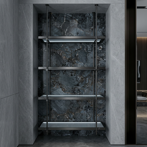 Mensola Espositiva a Parete Moderna in Acciaio Inossidabile Dorato a Più Livelli, Decorazione da Parete per Soggiorno, <span class=keywords><strong>Bagno</strong></span>, Utensili per Compleanno - Product Image 4