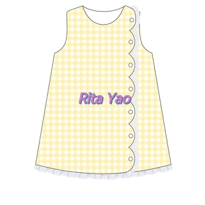 <span class=keywords><strong>Vestito</strong></span> Estivo Monogrammato per Bambina con Volant, Abito a Quadretti <span class=keywords><strong>Rosa</strong></span> con Orlo a Festoni, <span class=keywords><strong>Vestito</strong></span> Personalizzato a Lunghezza Ginocchio per Bambina 2026 - Product Image 6