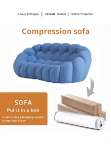 Ensemble de canapés en mousse de style bulle modulaire incurvé sur mesure, <span class=keywords><strong>fauteuil</strong></span>, canapés paresseux compressés pour bureau, salon, studio - Product Image 4