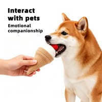 Jouet en peluche interactif personnalisé en forme de crème glacée pour animaux de compagnie, doux, pour chien et chat, à mâcher et câliner