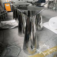 Table de bar moderne en acier inoxydable argenté brillant pour hôtel, mariage, usage commercial, durable