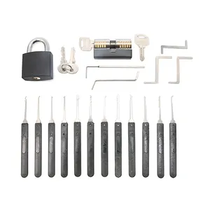 17 Pcs Casa Croce Kaba Lockpick Selezionamento della Serratura Set Attrezzi di Apertura con Trasparente Pratica di Blocco