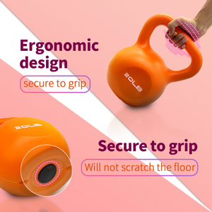 Women's 15lbs <b>Kettlebell</b> <b>Set</b> Vinyl Coated Wide Handle for Home - Product Image 3