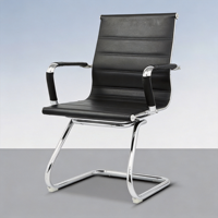 Chaise de conférence ergonomique à dossier arqué pour la maison, avec accoudoirs fixes, dossier en maille respirante et hauteur réglable