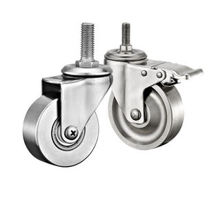 1, 5 'antike hitze beständige Rollen-Industrie wagen räder SUS 304 Anti-Rost-Lenkrad aus massivem Edelstahl - Product Image 5