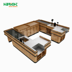 رف عرض خشبي فاخر مزدوج الجوانب متين للسوبر ماركت، رف خضروات - Product Image 4